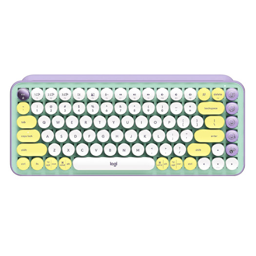 Logitech POP Keys Mechanical Wireless Keyboard with Customizable Emoji Keys, Durable Compact Design, Bluetooth or USB Connectivity, Multi-Device, OS Compatible - Daydream Mint
